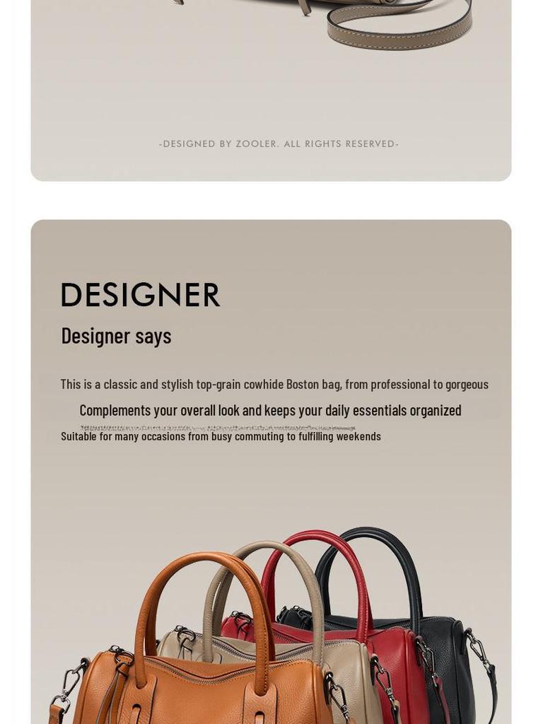 2025 Handtasche aus echtem Leder im Boston-Kissen-Stil: Frühlings- & Herbstmode Einseitige Pendlertasche SC1675