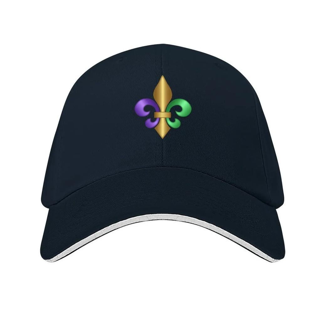 Purple Green and Gold FleurdeLis Symbol Baseball Cap Hip Hop fashionable designer cap Cosplay Womens 2025 Mens