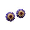 Vintage Violet Bangle & Enamel Sunflower Jewelry Set: Multilayer Bracelet with Flower Earrings for Women
