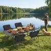 Camp Chair Table 5Pcs Collapsible Set with 4 Single Chairs 1 Table Heavy Duty Folding Camping and Chair Portable for Outdoor Hiking Travel Patio