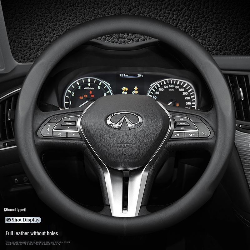 Genuine Leather Steering Wheel Cover for Infiniti QX50, Q50L, QX60, Q60, Q70, QX30