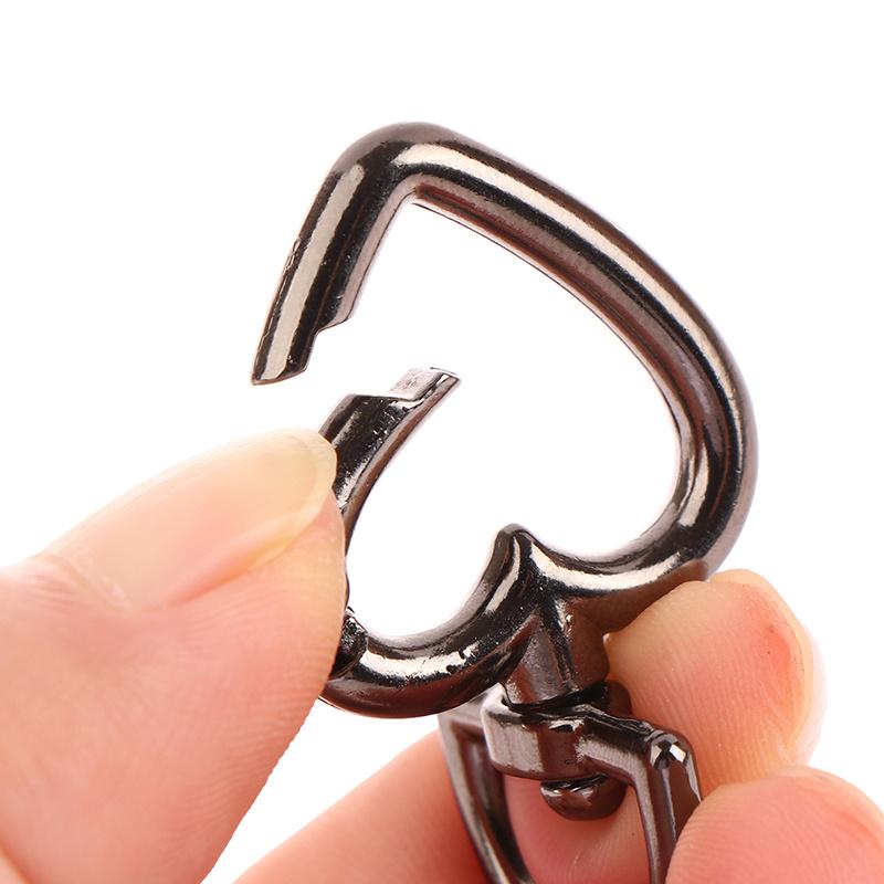 5Pcs Peach Heart Shape Metal Spring Clasp Key Ring Connectors for Keychain Snap Clasp DIY Purse Making