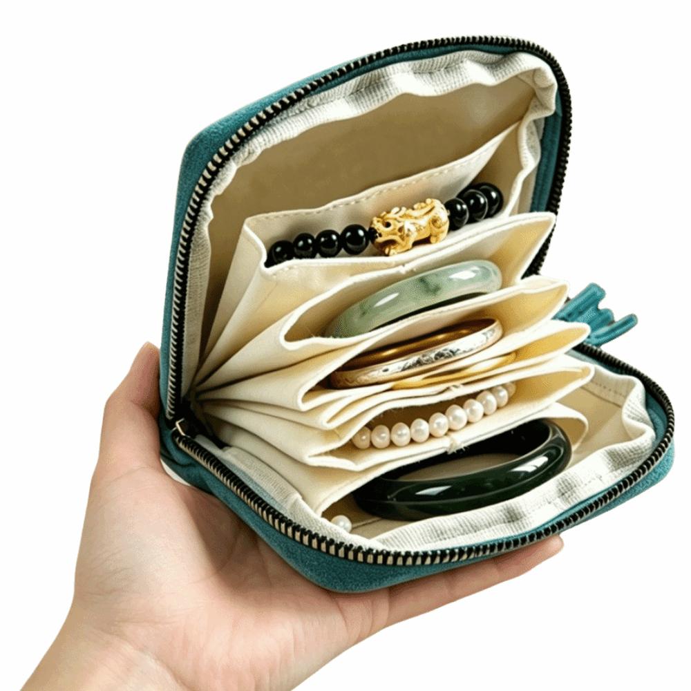 Velvet Jewelry Organizer Bag Travel Jewelry Case for Necklaces Bracelets Rings Earrings