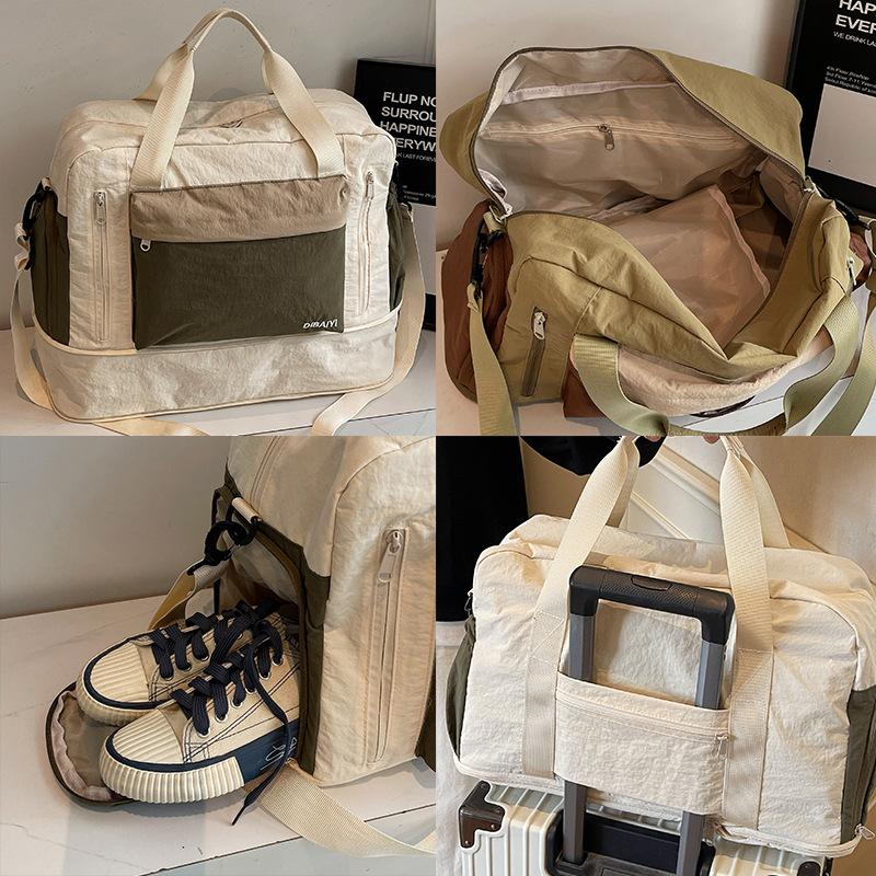 Fashion travel bag, large capacity, women's portable and light business trip duffel bag, men's expanded messenger sports storage fitness bag