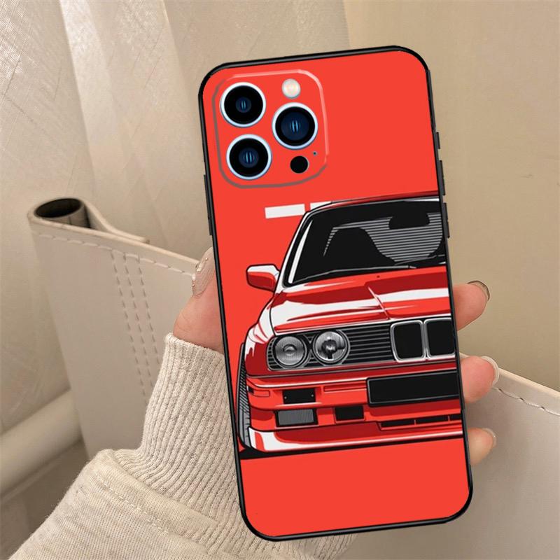 Sports Car Style Phone Case For iPhone 17 16 15 14 13 12 11 Pro Max mini 15 16 Plus 16e 17 Air Cover Coque iPhone 15Pro MAX