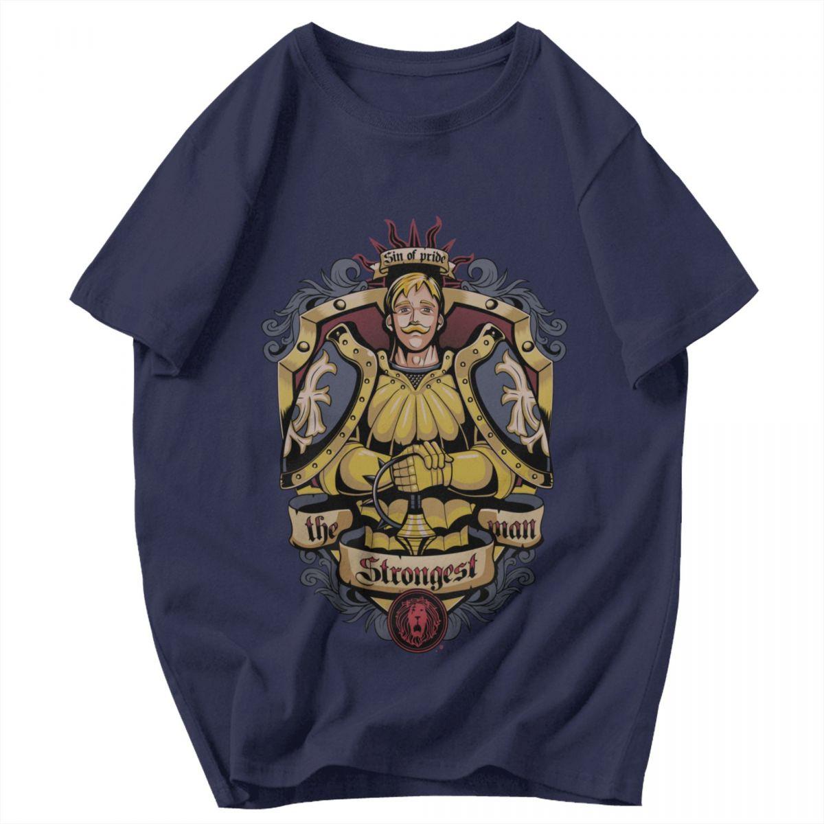 

Men T Shirt Sin Of Pride Escanor Anime Seven Deadly Sins Cotton Y2K Graphic Crewneck Unisex Clothes T Shirts 4XL