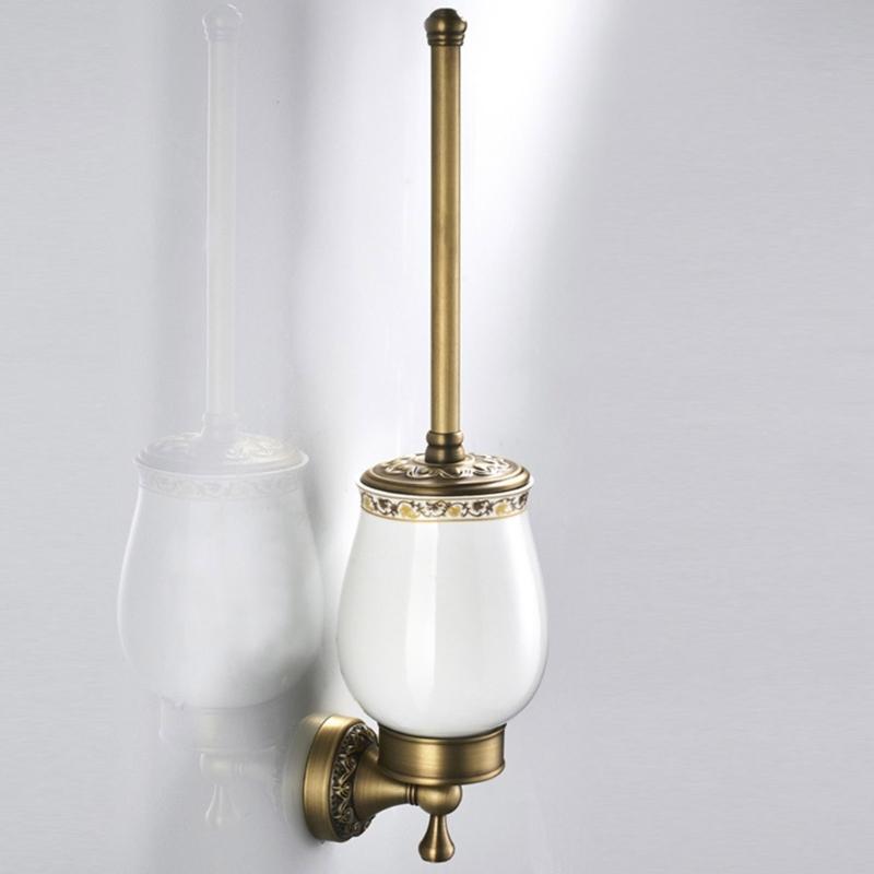 Resistant Brass Bathroom Brush Holders Classical Designs Toilet Brushes Stand Simple Installs for Modern Homes Decors