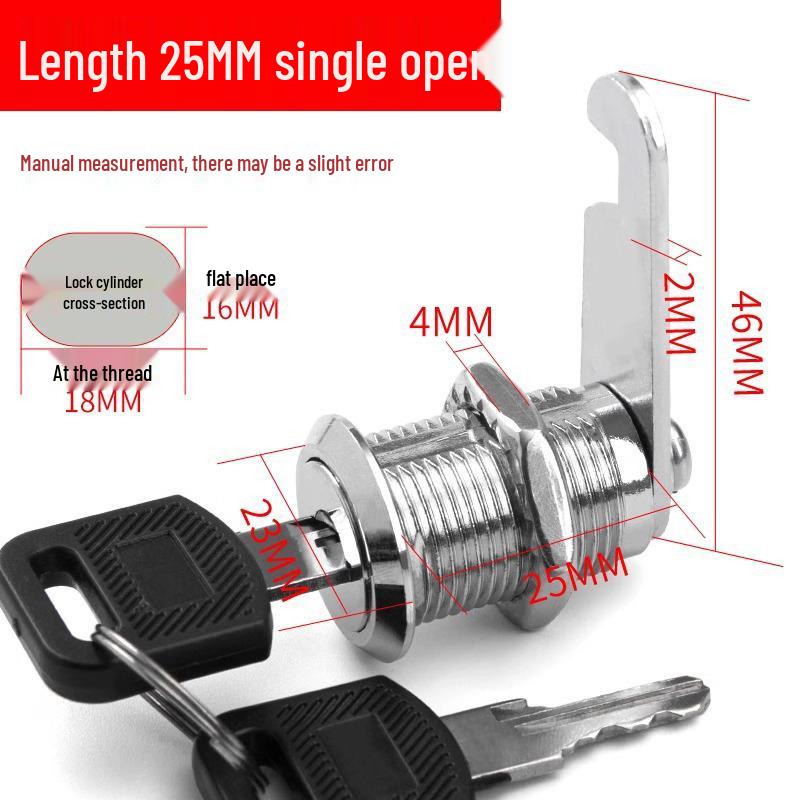 Cabinet Lock Core for Filing and Storage, Sheet Metal Locker, Door Latch, Keyed Hardware