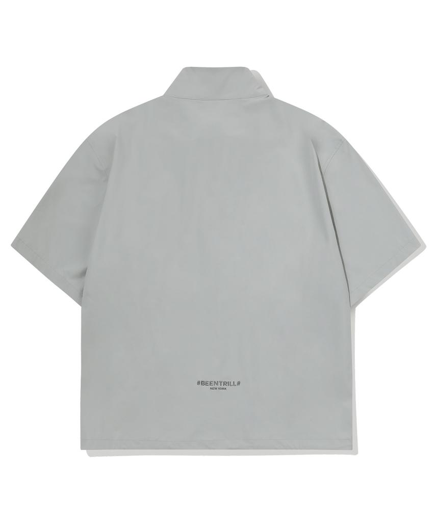 Beentrill Woven Tech Mandarin Collar Anorak Jumper (Light Gray)