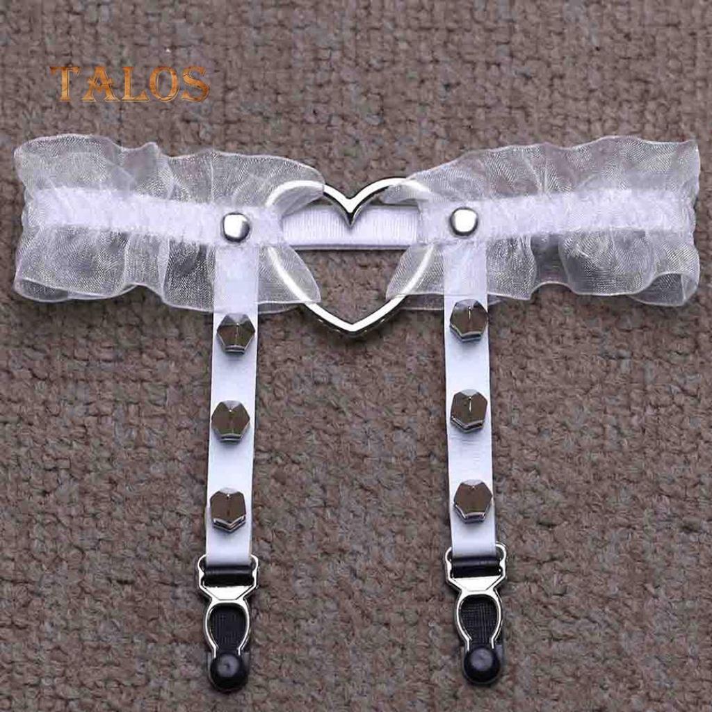 1Pc Women Girl Punk Gothic Heart-shape Ring Spikes Elastic Garter Belt Suspender Erotic Accessories