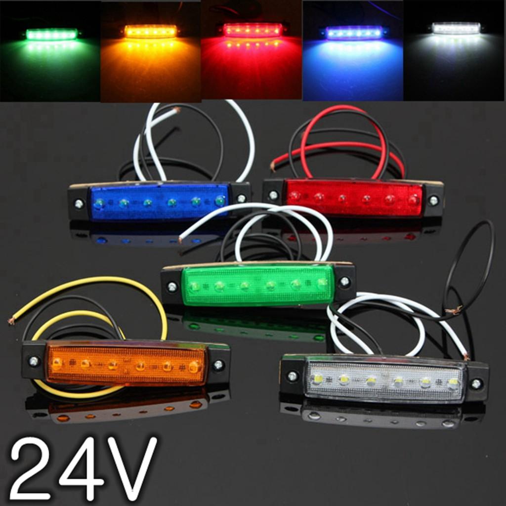 6LED Truck Side Light Lorry Trailer Marker Lights 24V Auto Indicator Night Warning Lamp Signal Led Lights Auto Waterproof Lamps
