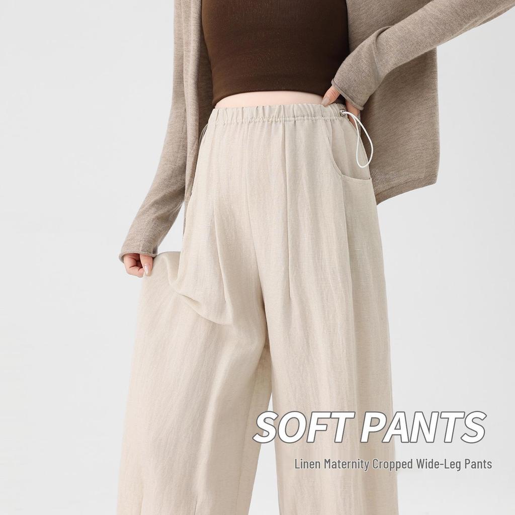 Spring-Summer 2026 Maternity Wide-Leg Pants - Comfortable, No Belly Tightening
