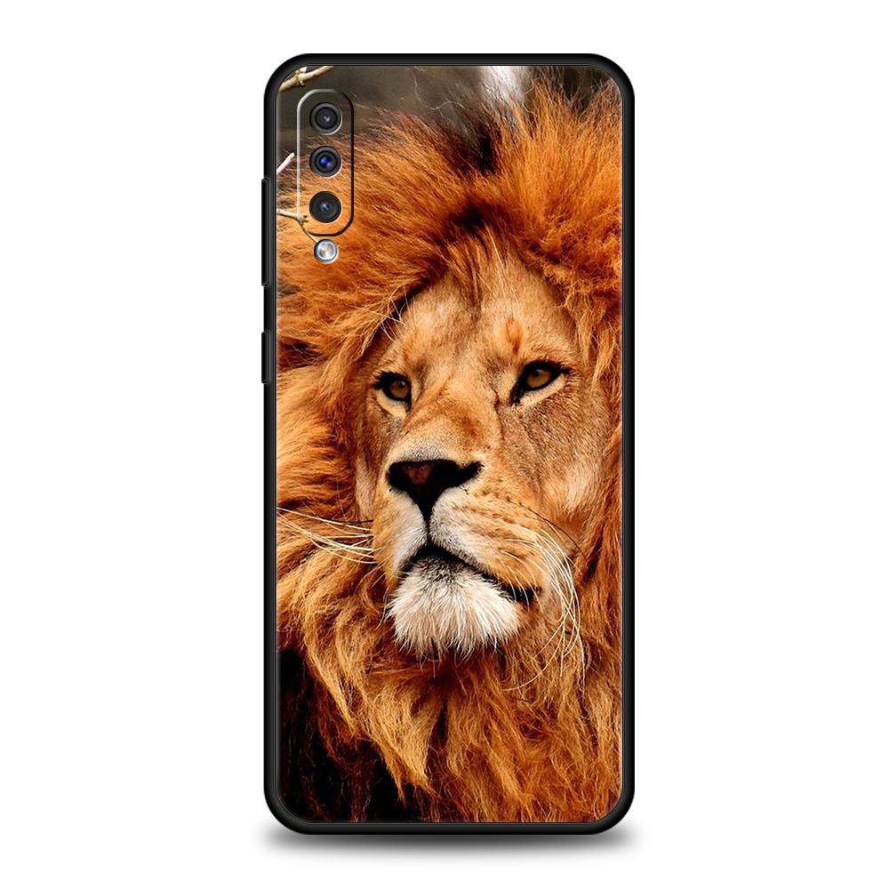 

Lion Animal Phone Case For Samsung Galaxy A53 A73 A33 A23 A13 A12 A22 A02 A50 A70 A20 A10 A20S 5G Black Silicone Cover Funda Bag Samsung A20