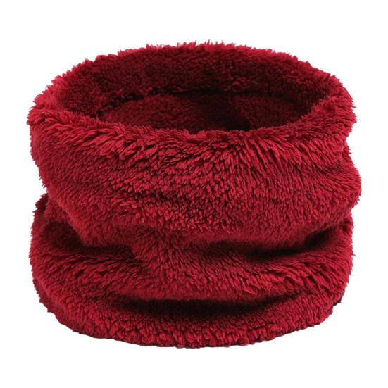 Women Scarf Solid Color Thickened Plush Soft Fabric Winter Scarf Outdoor Activities Cycling Windproof Cold Weather Scarf