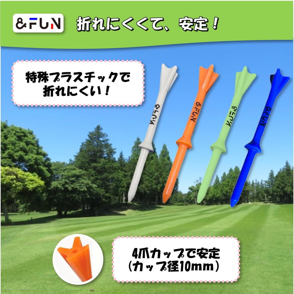 Long 83mm In Stepped 50mm Tee for Long Standard Golf 20 Tees, Length, Design, Height, Hitters, Tees, Pieces, &FUN (White)
