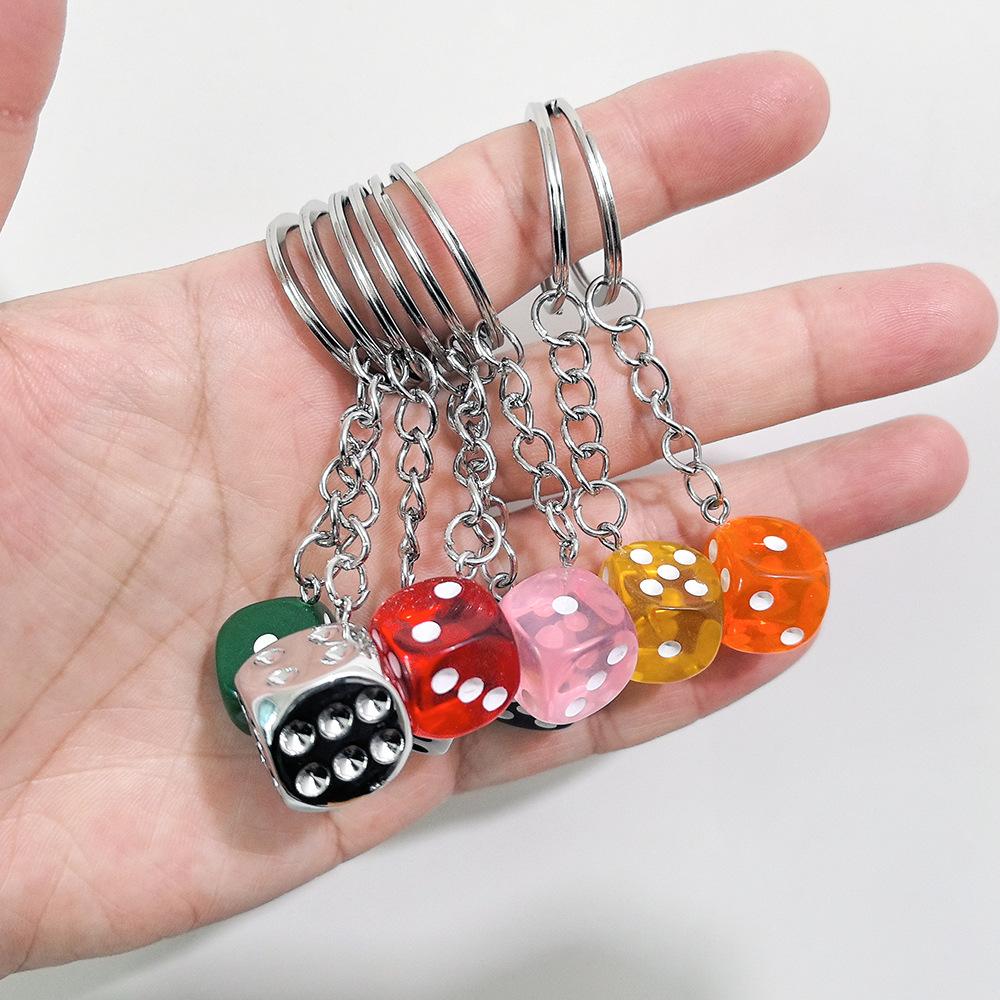 Multicolor Dice Keychain Personalized Number Pendant Bag Accessories Couple Family Keychain Pendant