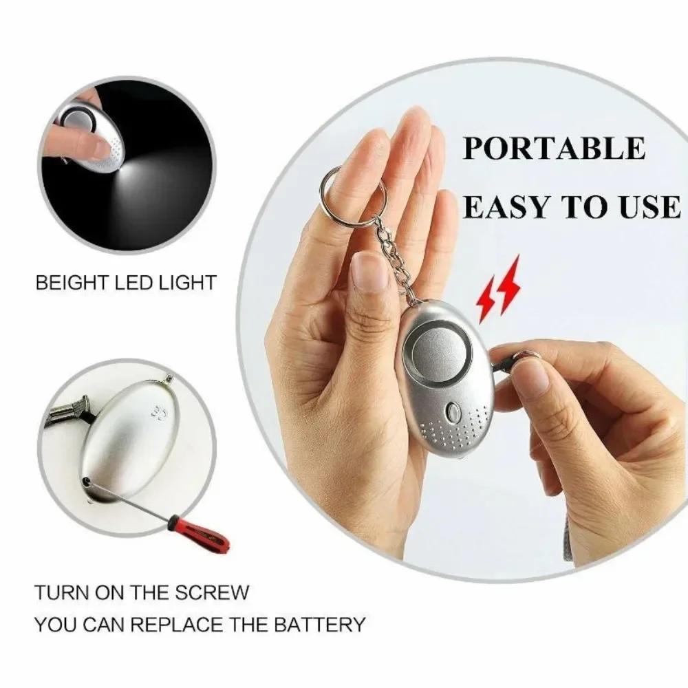 Sicherer Ton Persönlicher Alarm, 130DB Persönlicher Sicherheitsalarm Schlüsselanhänger mit LED-Leuchten, Notfall-Sicherheitsalarm