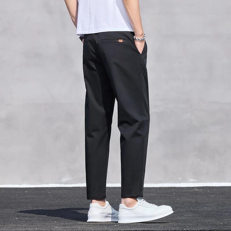 2026 Summer Men's Ankle-Lenght Dress Pants Fashion Men Casual Slim Lightweight Trousers Male Vintage Streetwear Straight Pants