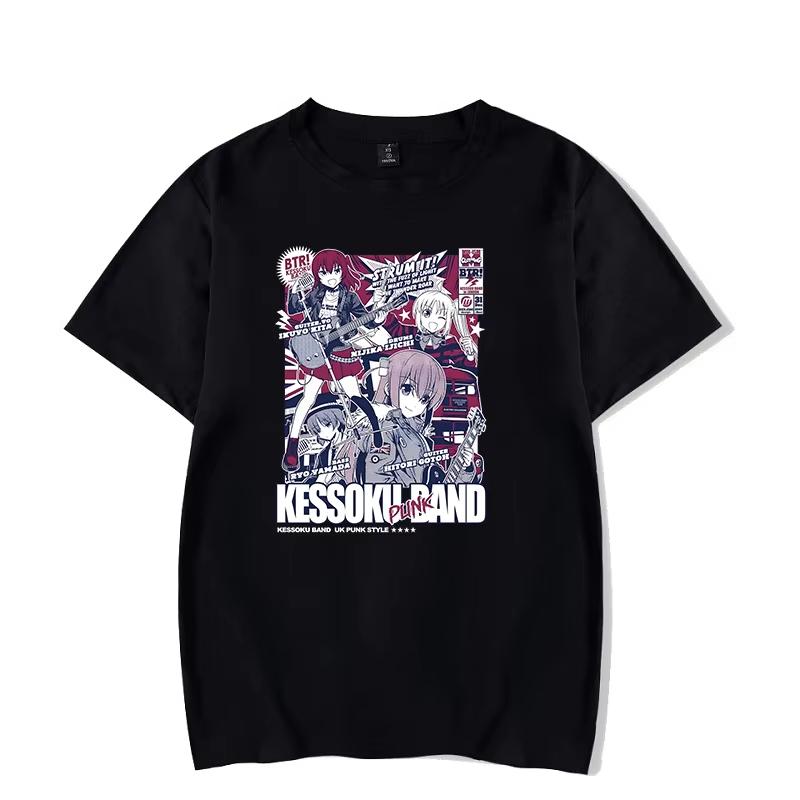 Bocchi The Rock Gotou Hitori Classic Manga Graphic T‑Shirt Japanese Anime Harajuku Hip‑Hop Cotton Loose Oversized Casual Streetwear Tops For Men Women