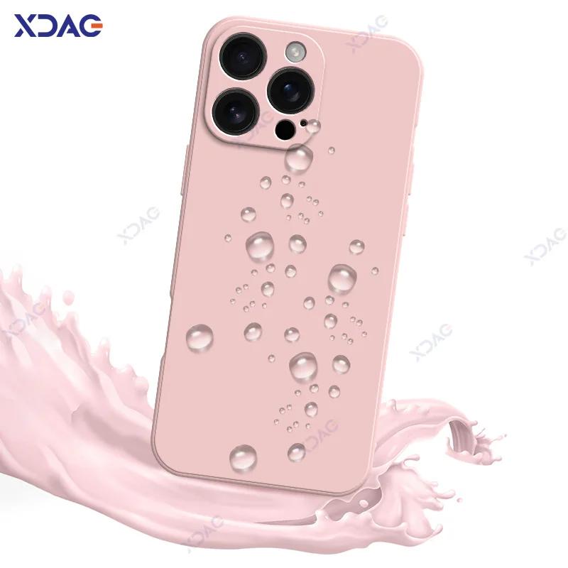Luxury Square Liquid Silicone Case Cover for iPhone 16 Pro Max Plus iPhone16 16Pro 16Plus 16ProMax Soft Shockproof Phone Housing