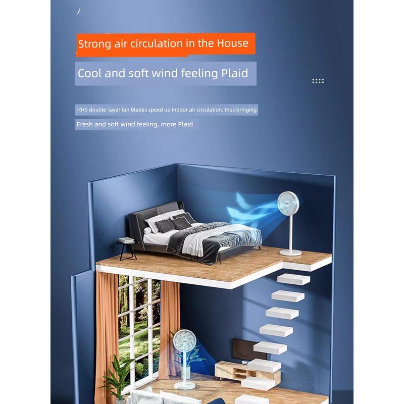 SAST Electric Fan Floor Fan For Home Mute Electronic Fan Vertical Power Saving 15 Leaves Strong Shaking Head Fan