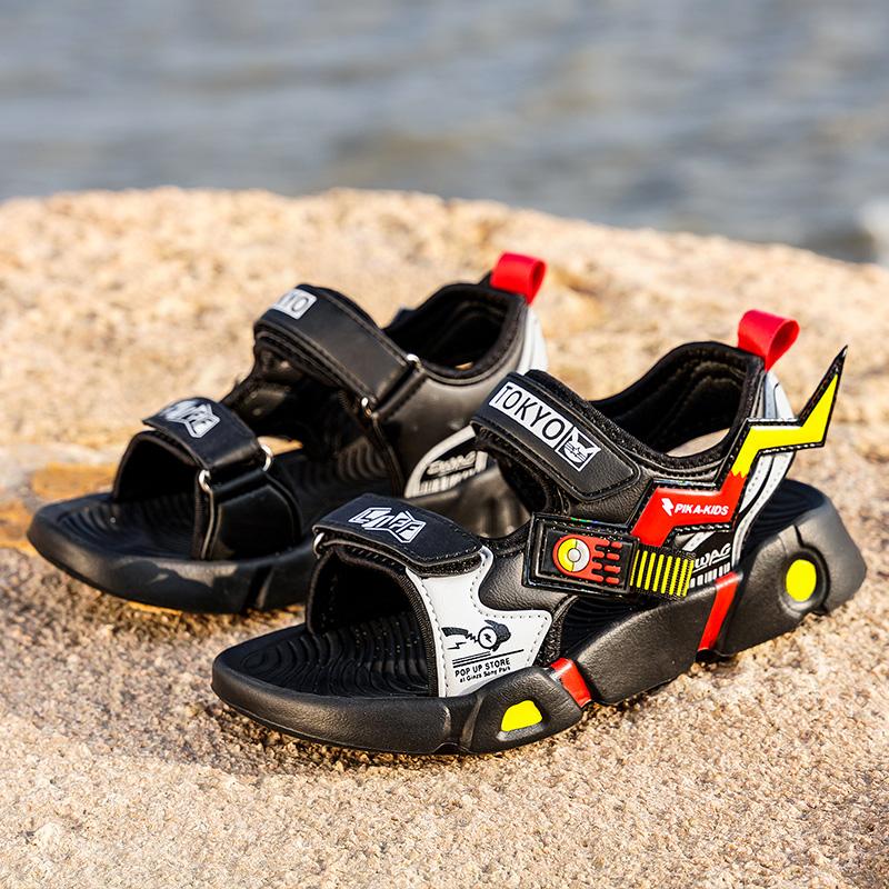 

Модные детские сандалии, тапочки, шлепанцы, повседневные пляжные сандалии для косплея в стиле аниме, дышащие детские кроссовки, легкие кроссовки для мальчиков и девочек, сетчатая обувь 34 чёрный