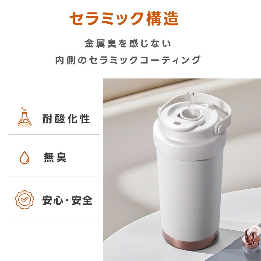 Stainless Steel Tumbler with Straw, Spill-resistant, Insulated, and Lidded for Travel. 500ml Capacity, Stylish, Large Capacity, Condensation-free,