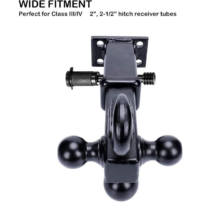 CZC AUTO Hitch Receiver Pin Lock, Trailer Receiver Lock With 5/8" Pin For Class III IV 2" And 2-1/2" Receiver, For Hitch Bike Rack Tray Ball Tow Rope