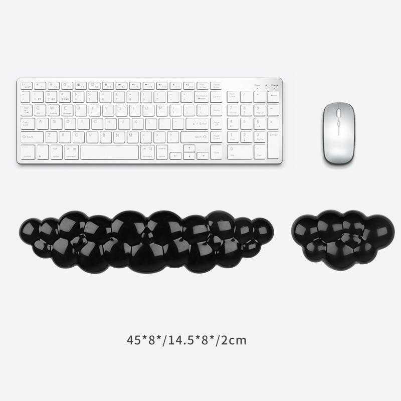 Ergonomic Cloud Silicone Gel Keyboard and Mouse Wrist Rest Set Clear Wrist Rest for Keyboard 60%/68%/75%