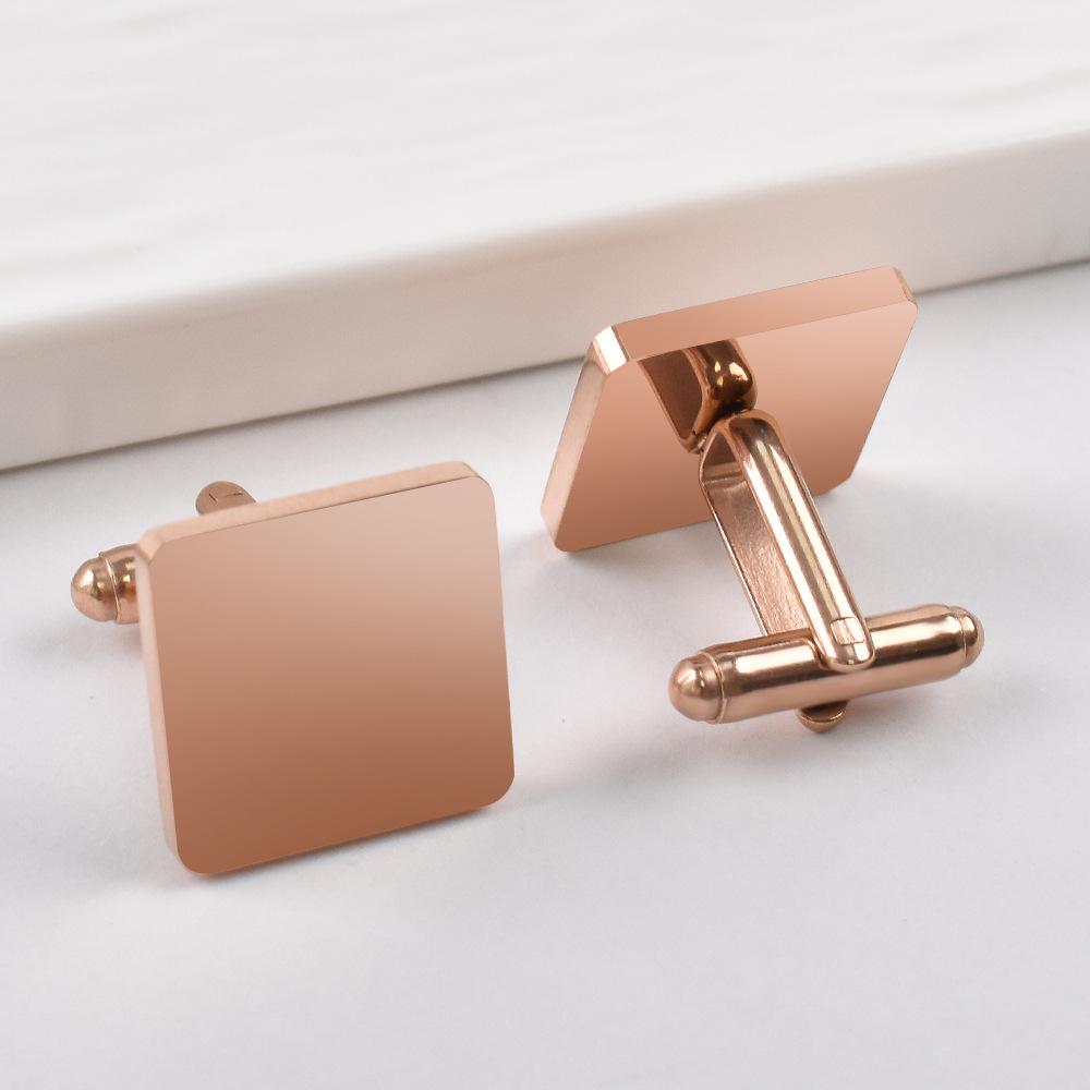 Stainless Steel Mirror Polished Men's Business Cufflinks