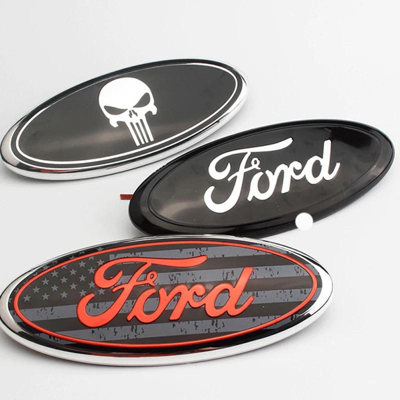 7/9 Inch Car Front Head Hood Emblem Badge Rear Trunk Stickers for Ford Explorer F150 Ranger Fiesta Mondeo Focus 3 Transit Edge