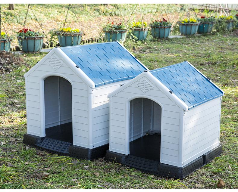 Windproof Rainproof Plastic Dog House for Medium/Large Dogs - Outdoor Pet Cage