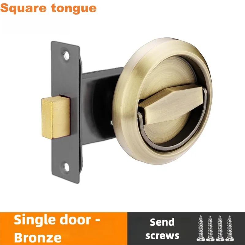 Invisible Recessed Door Lock Stainless Steel Handle Keyless Mechanical Outdoor Fire Proof Home Security Hardware