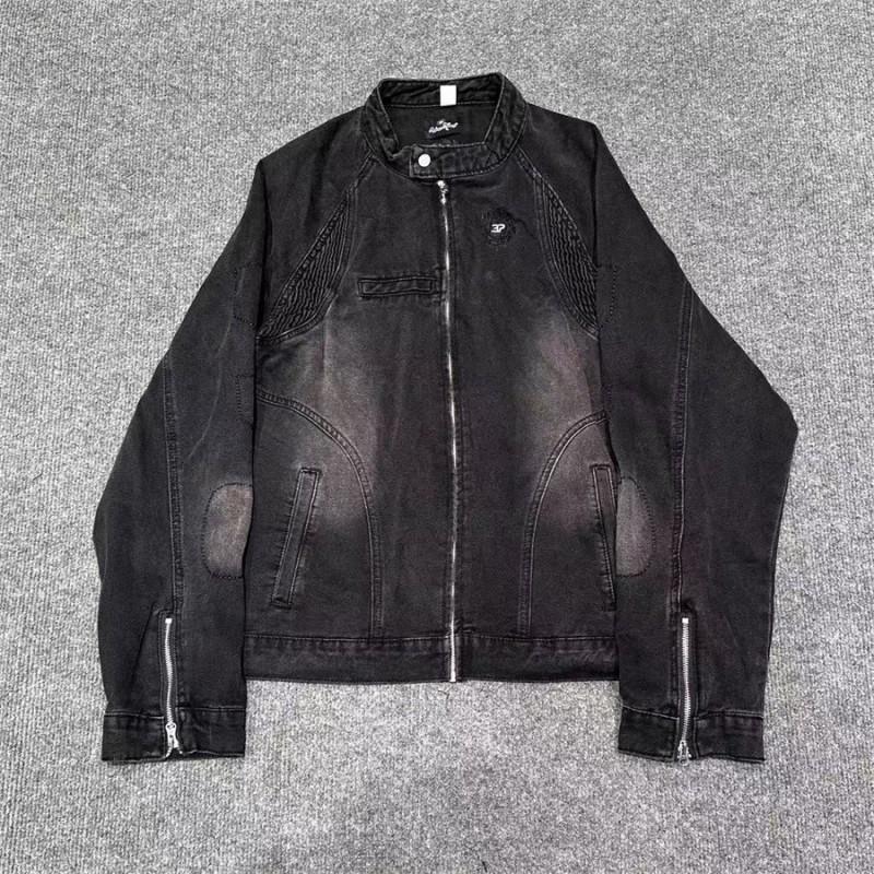 Broken Planet Embroidered Cardigan Denim Jacket Loose Straight Jeans Set Men Women Casual Outfit