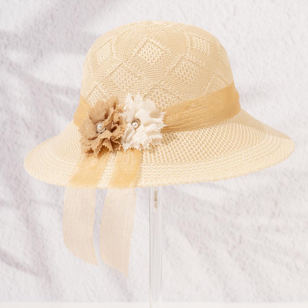 Straw hat women's outdoor travel sunscreen hat bucket hat basin hat elegant versatile women's sun hat breathable adult