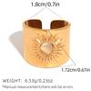 Exquisite Hollow Sun Design Stainless Steel Rings Gold Plated Waterproof High Quality Ladies Jewelry For Daily Wear Vacation