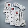 2/3/5Meters Cord EU Power Strip with ON/OFF Switch Power Converter Flat Adapter  European Standard
