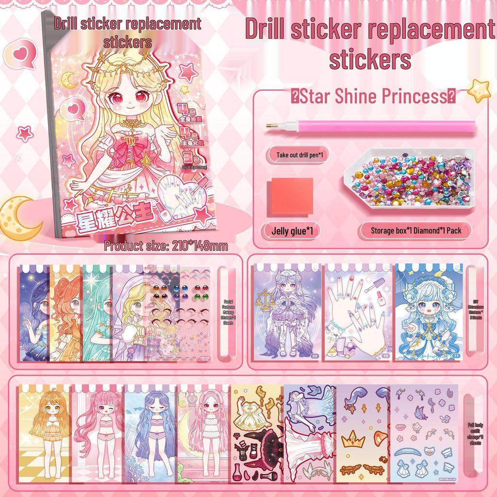 Beautiful Princess Dress-Up Stickers Book for Girls - DIY Fashion & Makeup