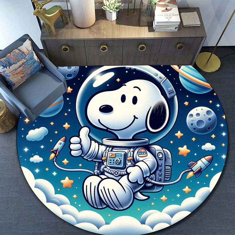 Lucky Red Rose Printed Round Carpet Anti Slip and Easy To Clean Ideal Carpet for Home or Vacation Homes Durable and Affordable