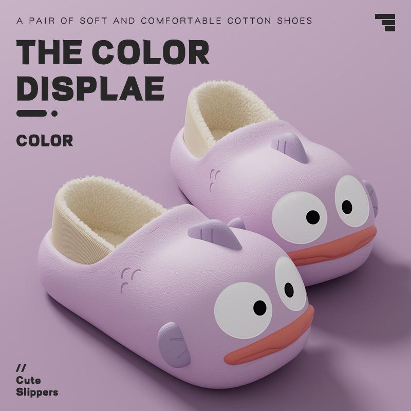 

Хантон рыбка-клоун забавные хлопковые тапочки женские зимние тепло и бархат толстая подошва милый мультяшный милый домашний 40-41