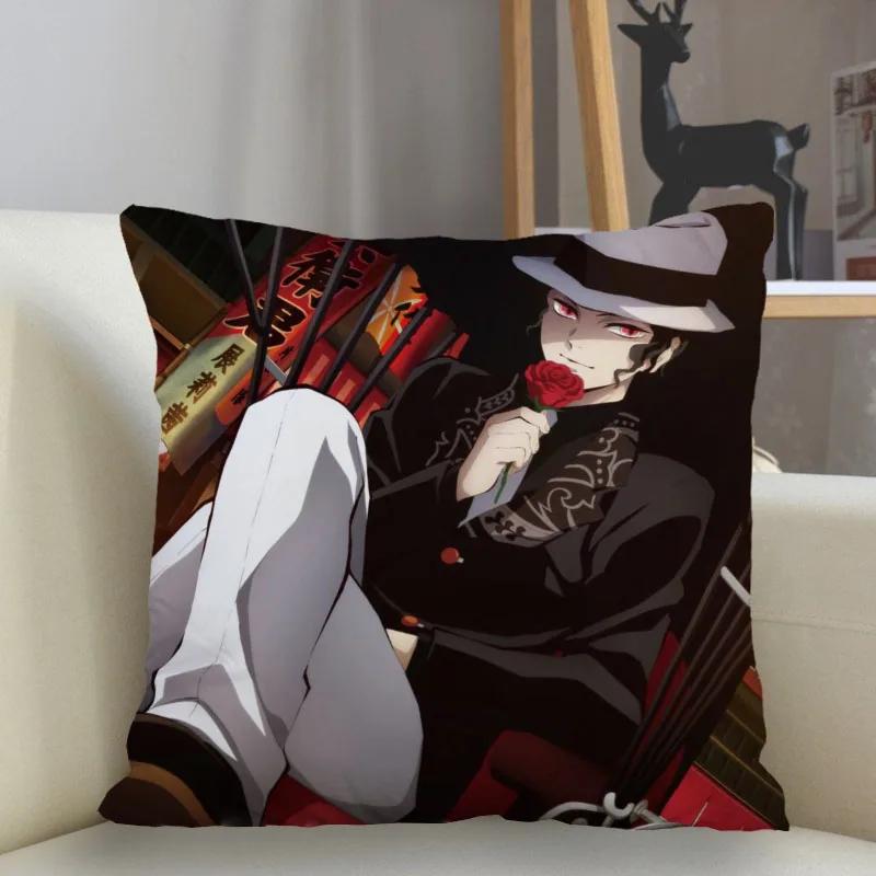 45x45cm Polyester Demon Slayer Pillowcase Sofa Decoration Cushion Cover  Home Decor