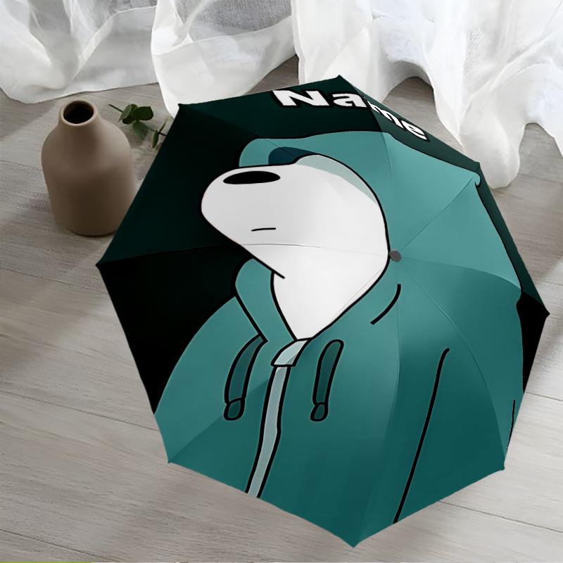Custom Name We Bare Bears Theme Automatic Umbrella, Lightweight & Portable, 8 Rib, Perfect for Outdoor Travel, Birthdays, Christmas, Gifts.