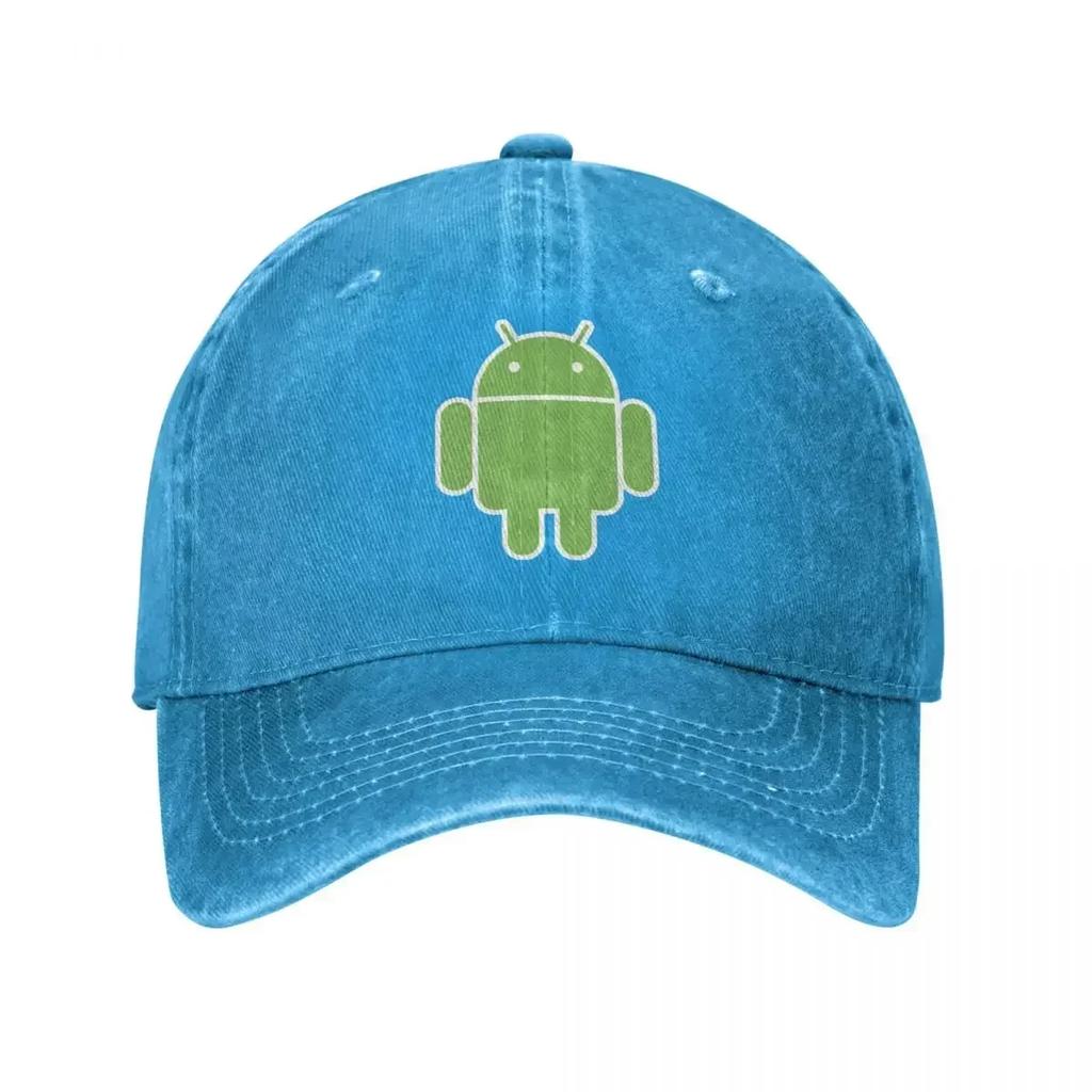 Vintage Android Baseball Cap for Men Women Distressed Denim Snapback Hat Outdoor Summer Gift Caps Hat