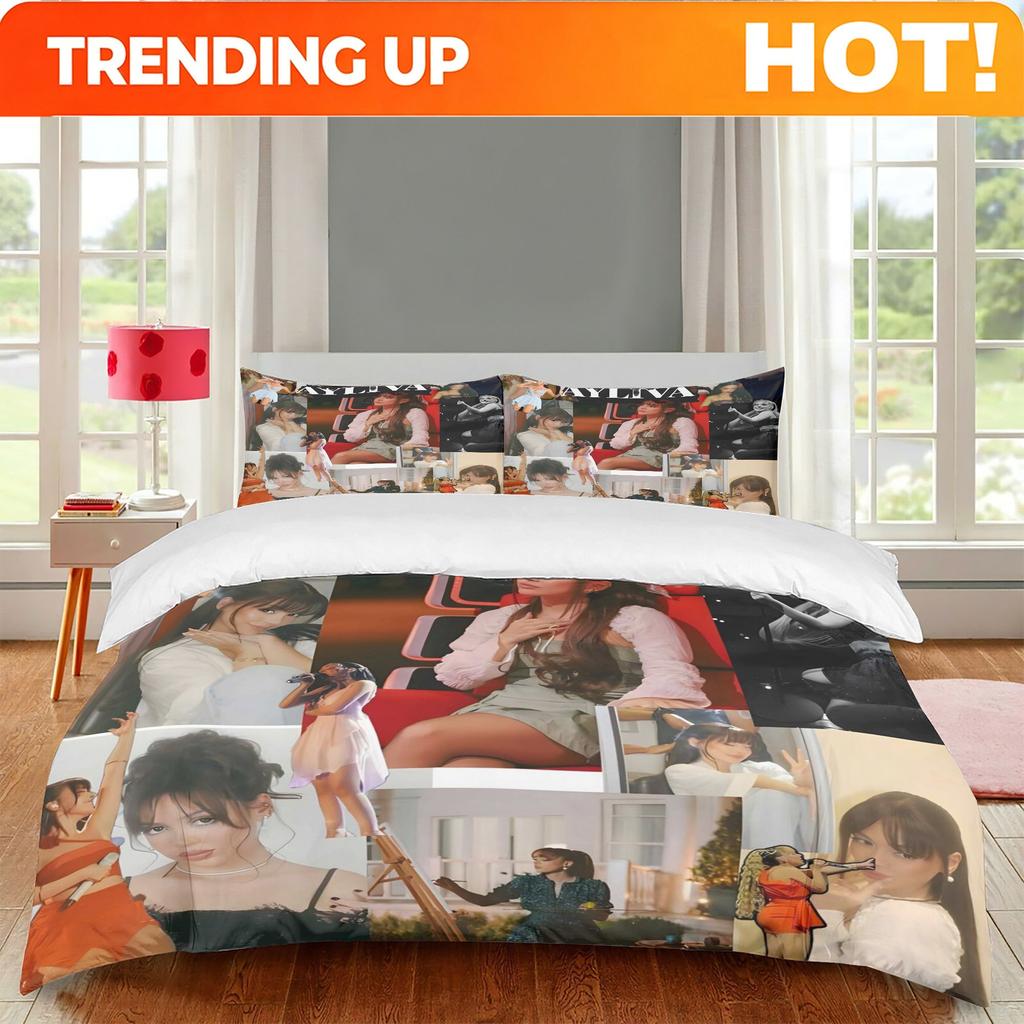 Customize Singer Ayliva 3pcs Bed Set - Ayliva Face Collage Print (Girlfriend/Partner Portraits) Bedspread, Duvet Cover & Pillowc