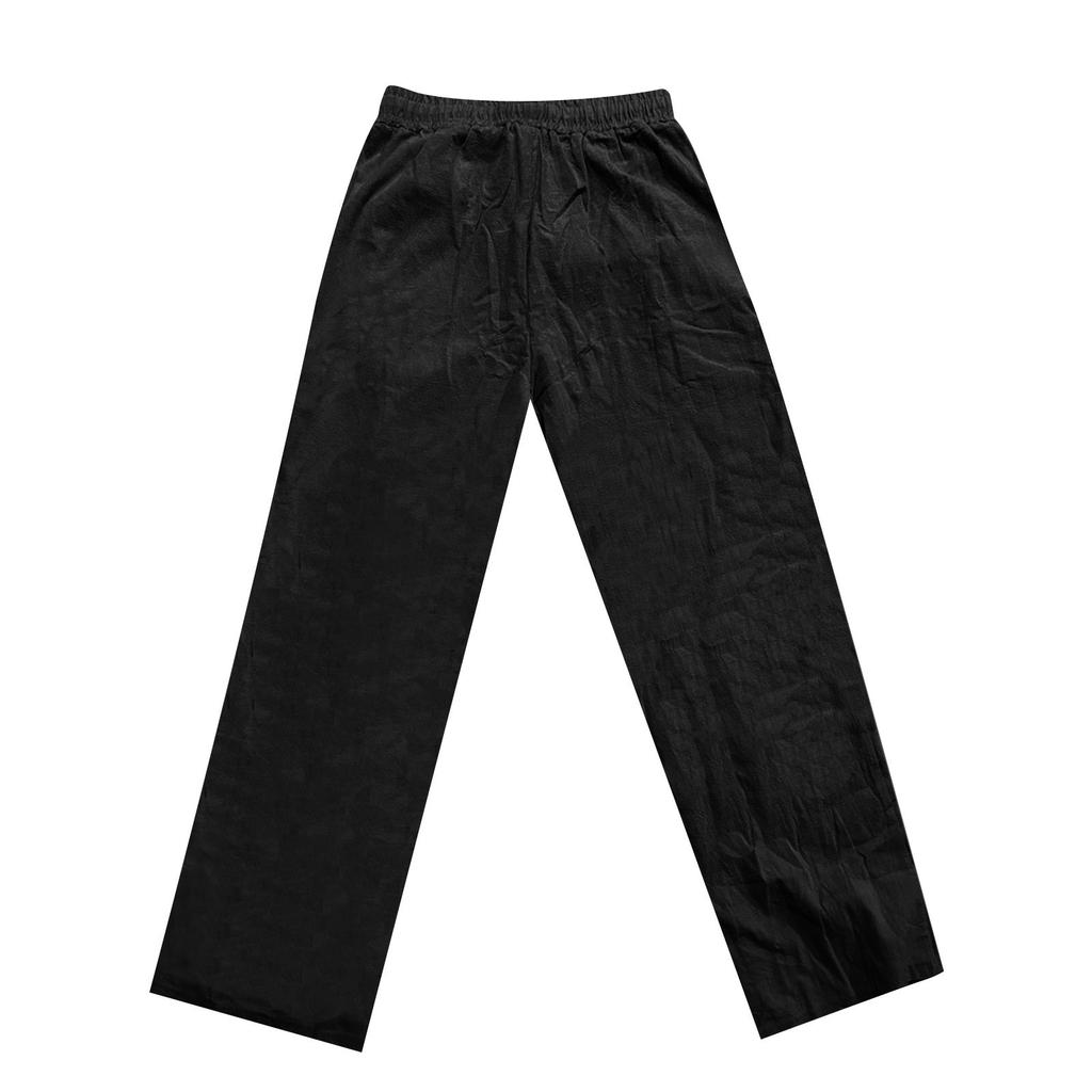 Kalhoty z bavlny a konopí Letní kalhoty Plážové kalhoty Stahovací šňůrka v pase Rovná noha Pohodlné prodyšné Pánské kalhoty pro každodenní nošení