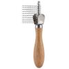 Wood-Handle Pet Detangling Comb for Cats and Dogs with Anti Static Stainless Steel Teeth