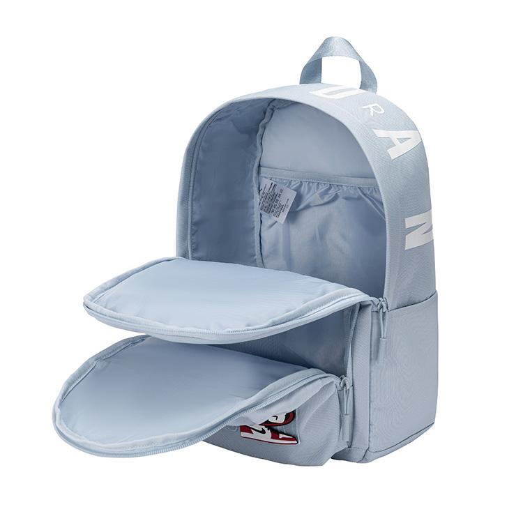 Jordan Velcro Badge Casual Fashion Versatile Polyester Backpack Medium Unisex backpack Gray Blue JD2533232PS-005