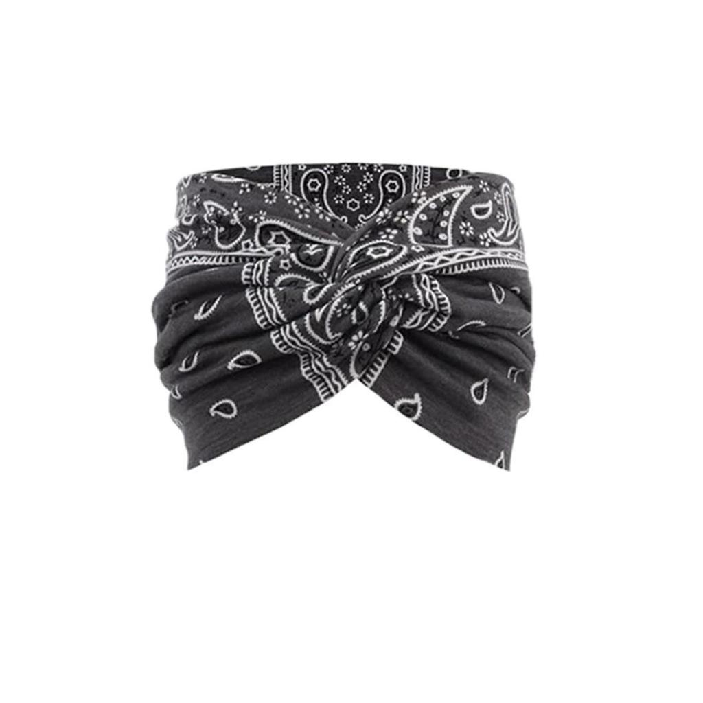 Böhmisches Damen-Yoga-Stirnband – Breit, elastisch, schweißabsorbierend für Laufen & Workouts