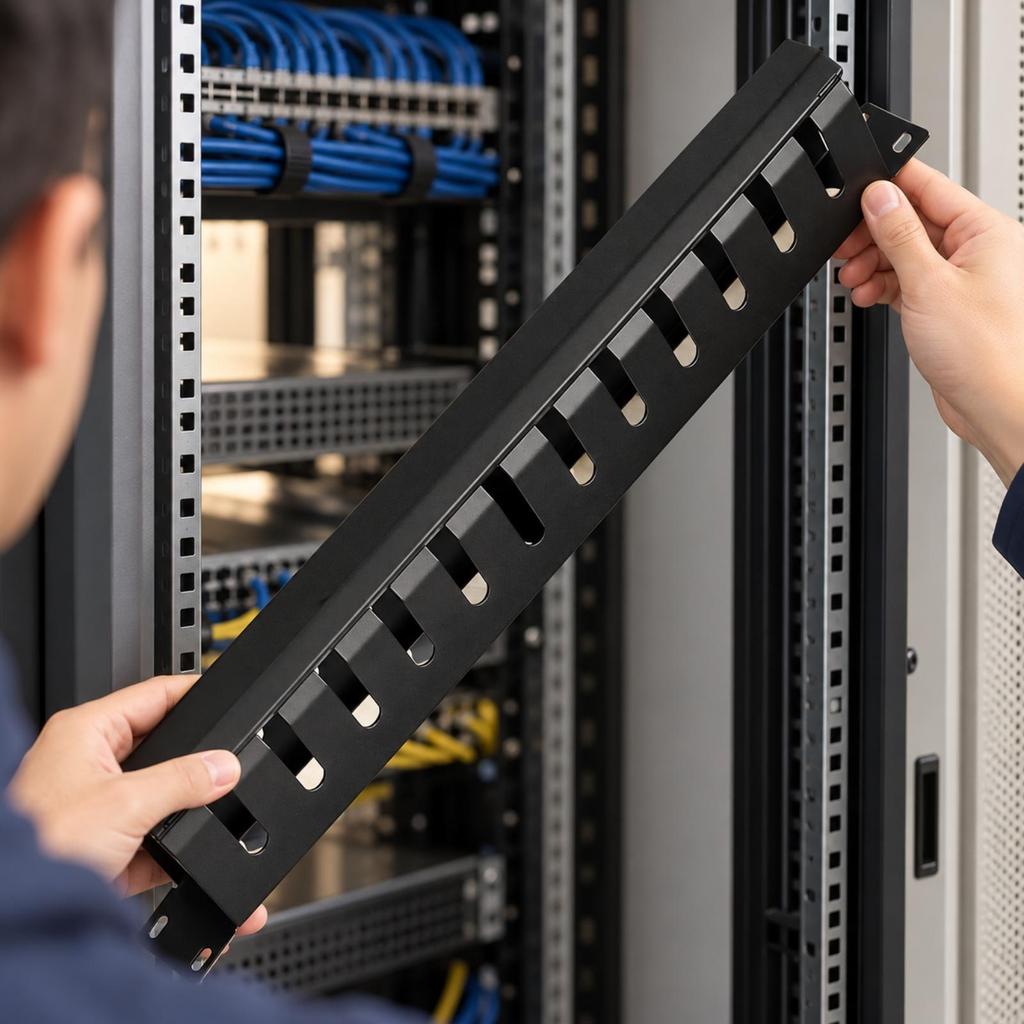 Cable Management Rack with Mounting Screws and Cage Nuts EIA/ECA310E Compliant ColdRolled Steel
