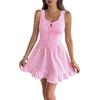 2025 Sweet Girly Holiday Lace Bow Short Dress